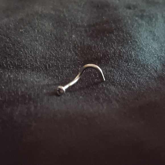 Corkscrew Nose Ring Gem Stud - Picture 1 of 2